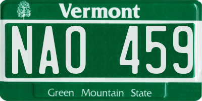 VT license plate NAO459