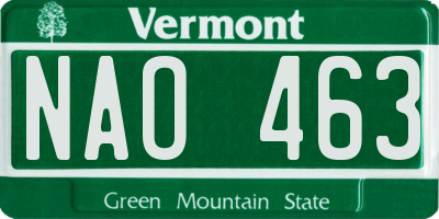 VT license plate NAO463