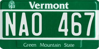 VT license plate NAO467