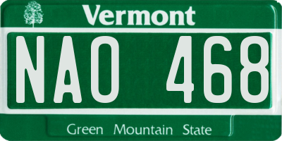 VT license plate NAO468