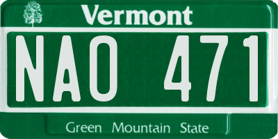 VT license plate NAO471