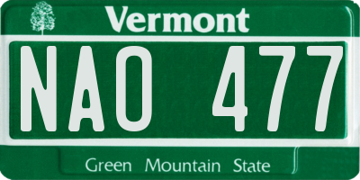 VT license plate NAO477
