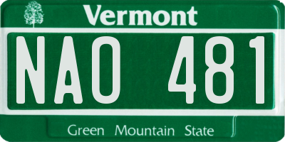 VT license plate NAO481