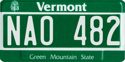 VT license plate NAO482