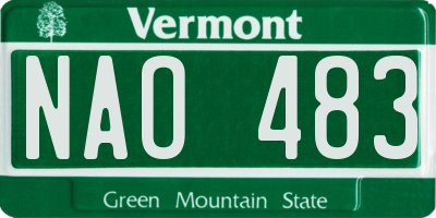 VT license plate NAO483