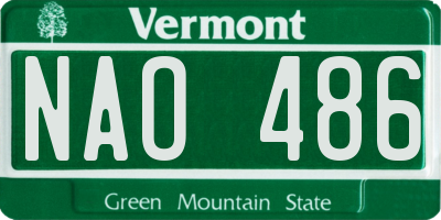 VT license plate NAO486