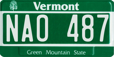 VT license plate NAO487
