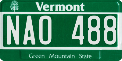 VT license plate NAO488