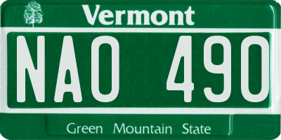 VT license plate NAO490
