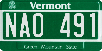 VT license plate NAO491