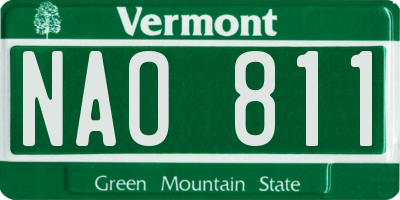 VT license plate NAO811