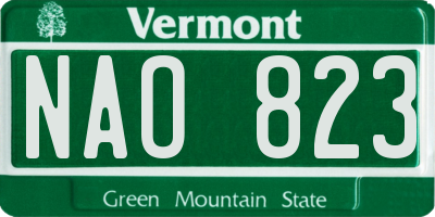 VT license plate NAO823