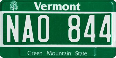 VT license plate NAO844