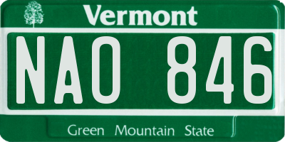 VT license plate NAO846