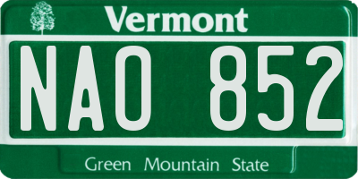 VT license plate NAO852