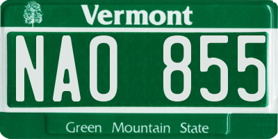 VT license plate NAO855