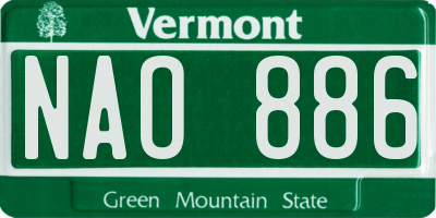 VT license plate NAO886