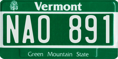 VT license plate NAO891