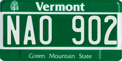 VT license plate NAO902