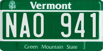 VT license plate NAO941