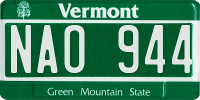 VT license plate NAO944