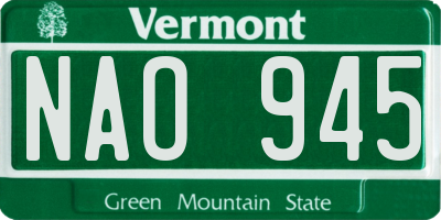VT license plate NAO945
