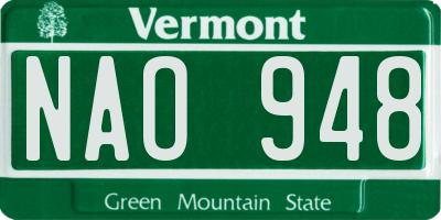 VT license plate NAO948