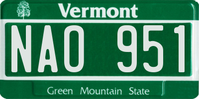 VT license plate NAO951