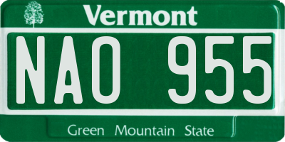 VT license plate NAO955