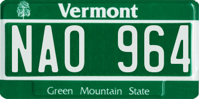 VT license plate NAO964