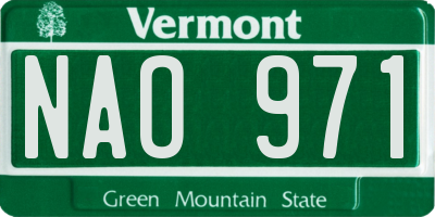 VT license plate NAO971