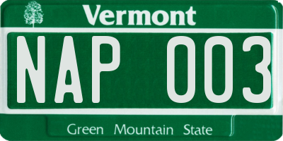 VT license plate NAP003