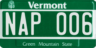 VT license plate NAP006