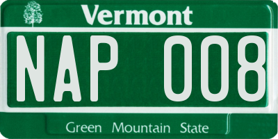 VT license plate NAP008