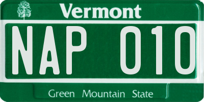 VT license plate NAP010