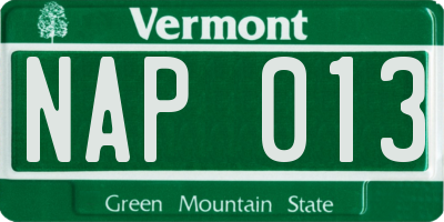 VT license plate NAP013