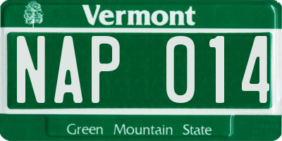 VT license plate NAP014