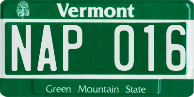 VT license plate NAP016