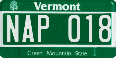 VT license plate NAP018