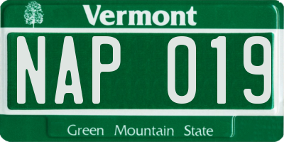VT license plate NAP019