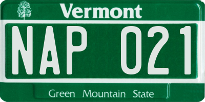 VT license plate NAP021