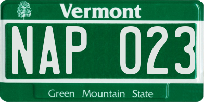 VT license plate NAP023