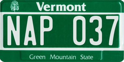 VT license plate NAP037