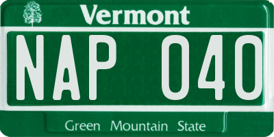 VT license plate NAP040