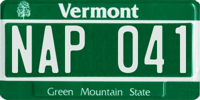 VT license plate NAP041