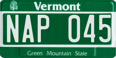VT license plate NAP045