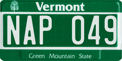 VT license plate NAP049