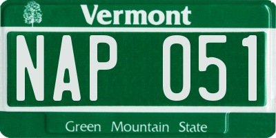 VT license plate NAP051