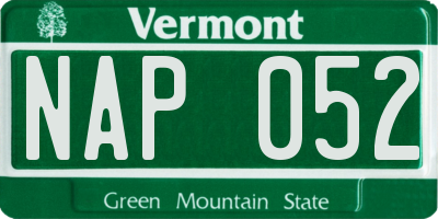 VT license plate NAP052