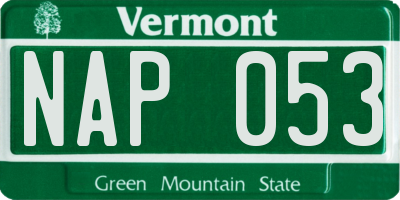 VT license plate NAP053